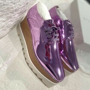 Stella McCartney Elyse Mirror Pink Metal Sneakers $450  in the box